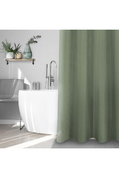 Safdie Wafle Autumn Lightweight Blackout Shower Curtain Green 178 x 183 cm
