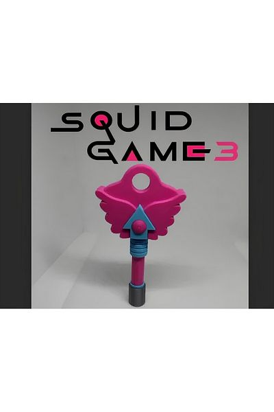 3D Stuff Squid Game 3 Round Key - 1 Piece Squid Game Key - Squid Game Hide and Seek Game Key