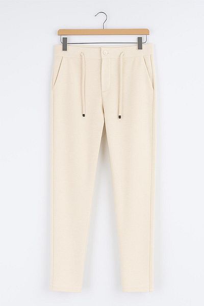 LC Waikiki 100% Cotton Slim Fit Men's Trousers with Lace-Up Leg Detail