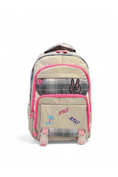 Epod Boys / Girls Middle School Wide Pocketed Patterned 5 Pocket School, Back, Backpack