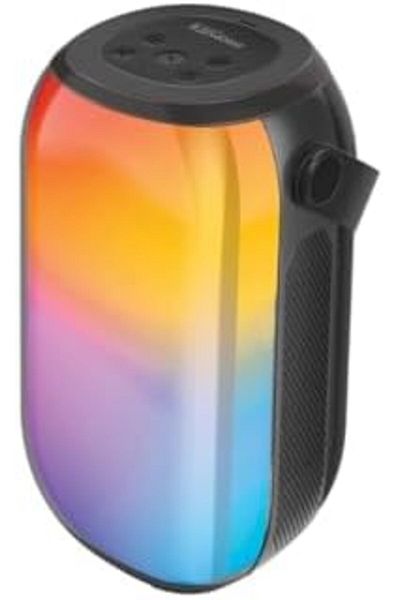 Promate مكبر صوت بلوتوث، مكبر صوت لاسلكي حقيقي بقوة 20 وات مع أضواء RGB ملونة، عمر بطارية طويل يصل إلى 4 ساعات،