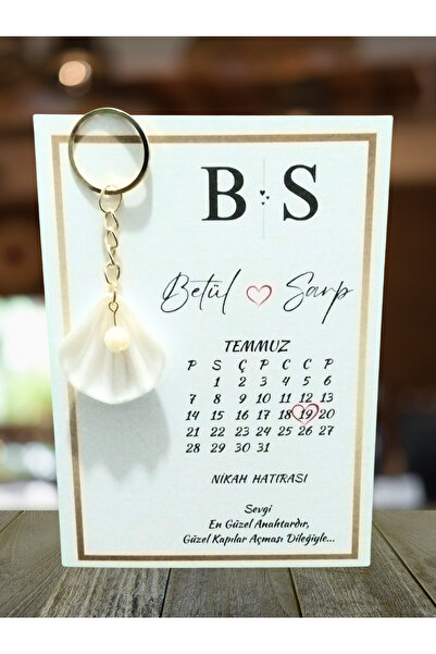 TREND 10 Adet Kartlı Ve Jelatinli Istiridye Inci'li Anahtarlık Söz, Kına, Nik...