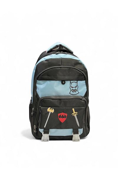 Epod Boys / Girls Middle School Wide Pocketed Patterned 5 Pocket School, Back, Backpack