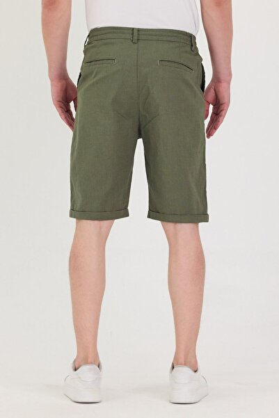 IMPOSING JNS Men's New Season Comfortable Fit Regular Khaki Linen Capri Shorts