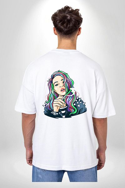Angemiel Wash the Bans, Catch the Colors! White Oversize Women's Men's Front and Back Printed T-Shirt