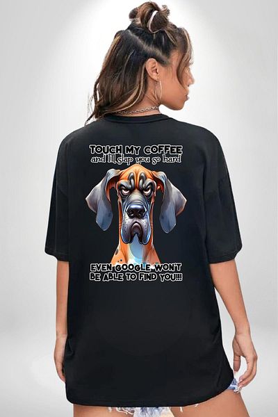 Angemiel Google Can'T Even Find My Coffee Mixer! Black Oversize Women's Men's Front and Back Printed T-Shirt