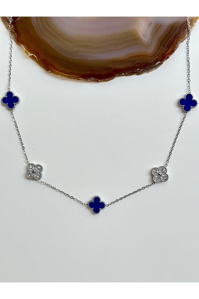 GUNESTAKI 316l Çelik Lacivert Taşlı Kadın Kolye