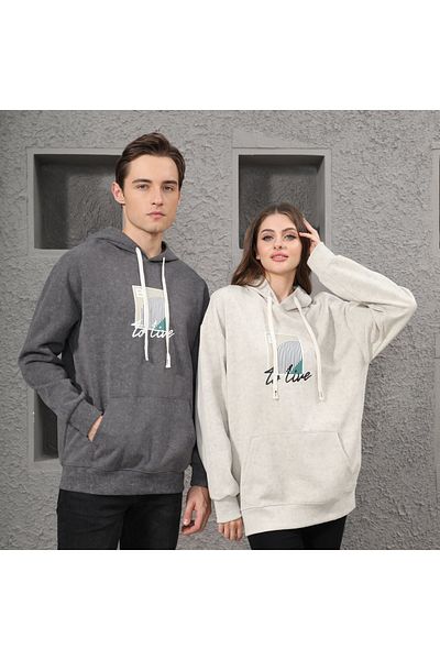 ALANAQA Unisex Oversized Hoodie with Back Print Pullover