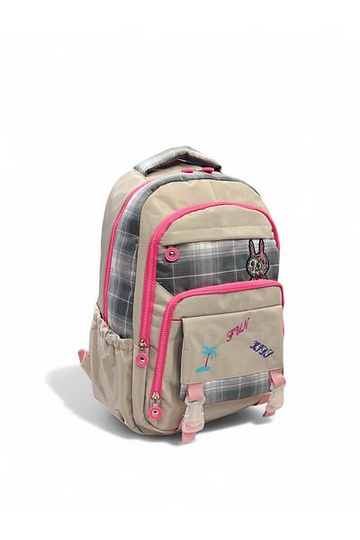 Epod Boys / Girls Middle School Wide Pocketed Patterned 5 Pocket School, Back, Backpack