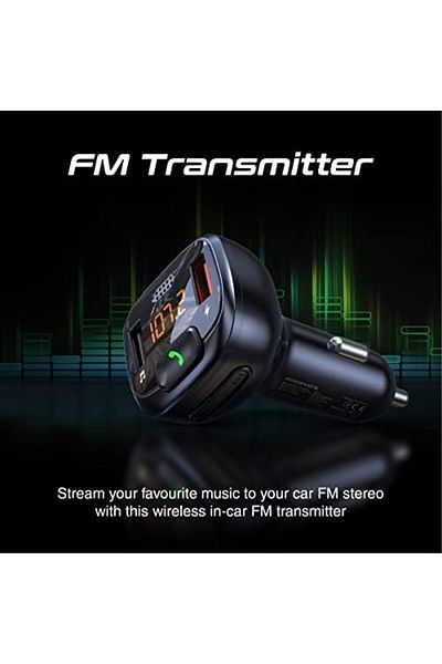 Promate Wireless FM Transmitter, In-Car Bluetooth V5.1 Transmitter Car Kit