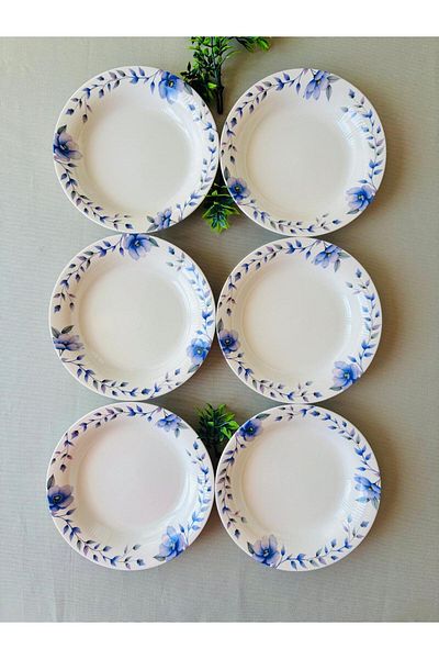 VENÜS HOME DECORATION Purple Violet Model 6 Pieces Modern Dinner Plate