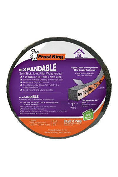 FROST KING حشوة وصل ذاتية اللصق قابلة للتمدد ومقاومة للعوامل الجوية مقاس 1 بو...