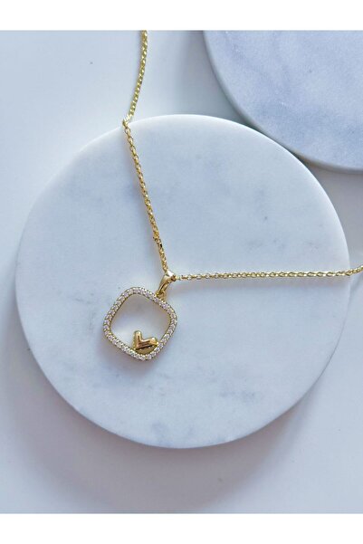 CHARMLUCKY ÖZEL SERİ TAŞLI KARE KALP KOLYE