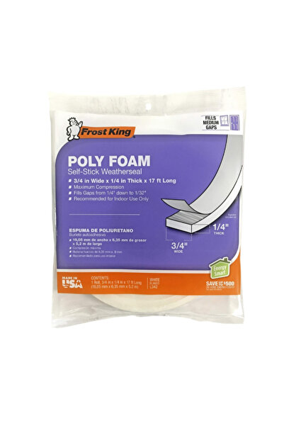 FROST KING شريط مانع للتسرب مصنوع من رغوة البولي إيثيلين ذاتية اللصق مقاس 1/4...