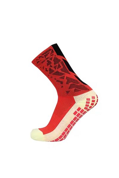OEM Anti-Slip Sports Socks, Professional, Football, Handball, Volleyball, Red-Black, One Size