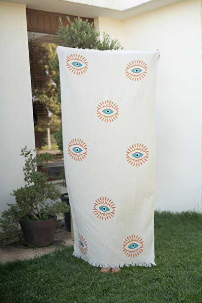 Mom Cherie Ethnic Eye Printed 100% Cotton Muslin Peshtemal 90X200Cm