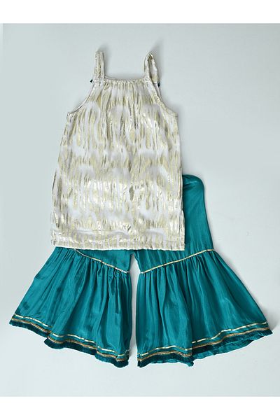 Bella Moda By Styli Printed Strappy Ethnic Top and Pants Set