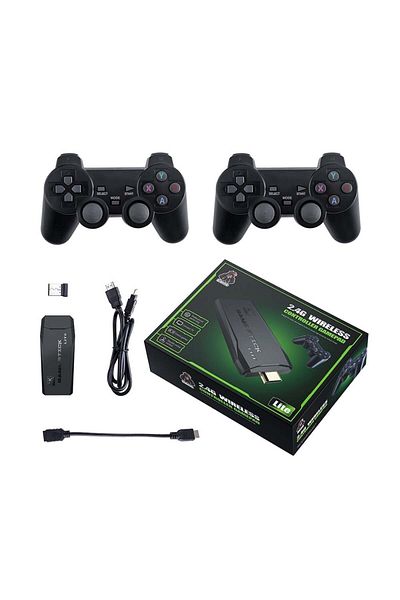 FOXMAG24 M8 Game Console, HD 4K TV Games, M8 Handle Double Gamepad, 10000 Games, 32GB, Black