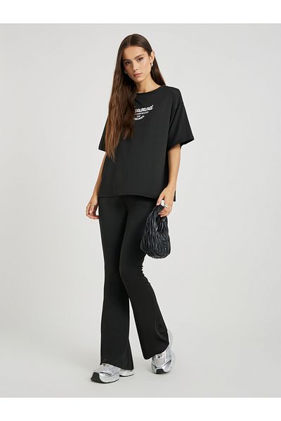 Styli Typography Printed Short Sleeve T-Shirt and Leggings Co-Ords