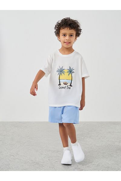 Styli Graphic Print Round Neck T-Shirt and Shorts Set