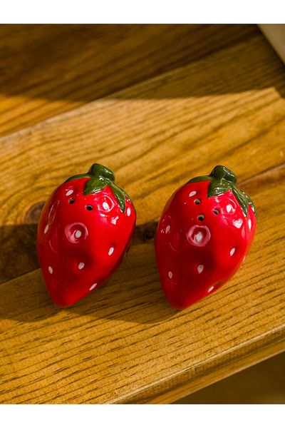 LC Waikiki Strawberry Figured Ceramic Salt and Pepper Shakers Set