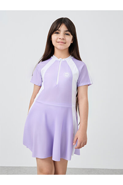 Styli Color Block Short Sleeve Swim Suit with Shorts