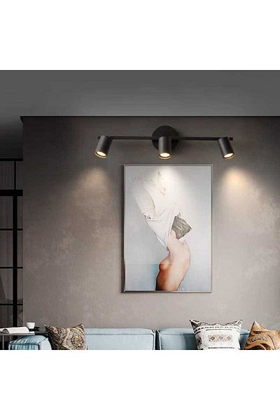 Jiju Chandelier, LED Spot 45cm Black GU10 3x10w(maximum), Wall and Ceiling, 220V
