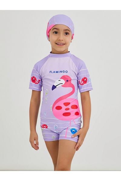 Styli Graphic Print Swimsuit with Cap