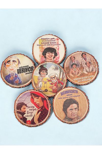 Artistic Quality Printed Tea, Coffee, Soft Drink Base with Nostalgic Greenchamber Replicas - Trivet 6 Pieces