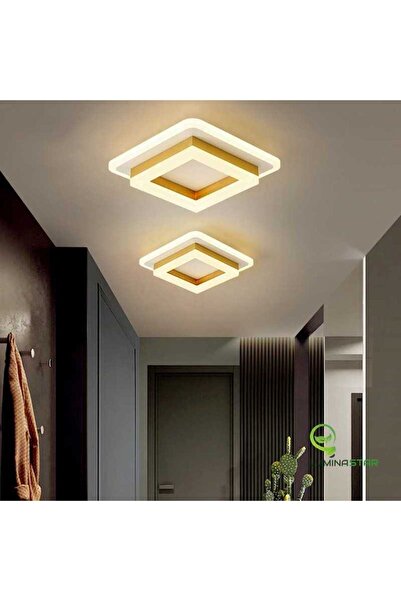 LightPlanet Plafoniera Patrat 41 W LED Lumina Calda Neutra Rece Auriu