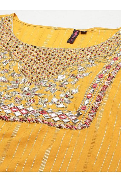 Ishin By Styli Embroidered Regular Kurta with Sharara and Dupatta Set