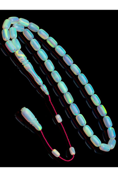 EHİNOS Sertifikalı Sistem Püskül 6x10.5mm Sedefli Opal Tesbih 13Gr Kapsül Kesim