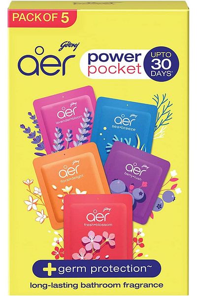 Godrej Aer Power Pocket Assorted Multicolour 5x10grams
