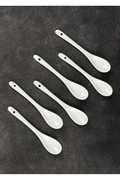 KARALYAN 6 Pieces Porcelain Luxury Tea Spoon & Jam Spoon & Dessert Sugar Spoon