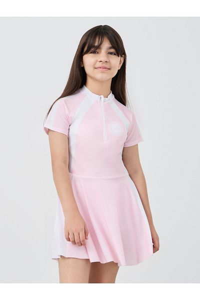 Styli Color Block Short Sleeve Swim Suit with Shorts