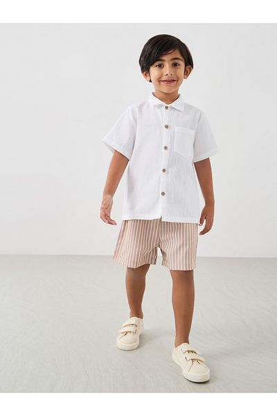 Styli Short Sleeve Buttoned Shirt and Shorts Set