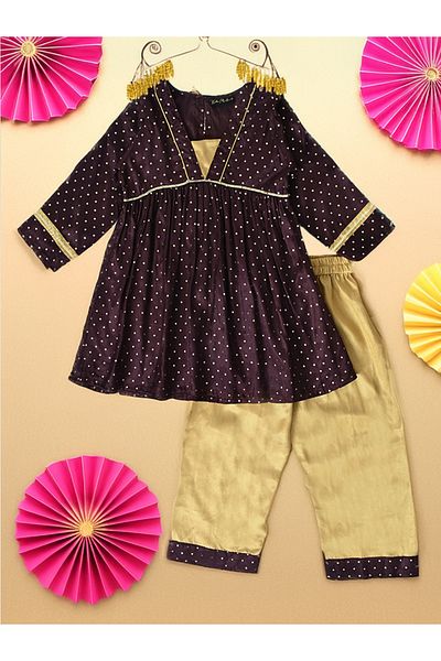 Bella Moda By Styli Printed Long Sleeve Ethnic Top and Pants Set