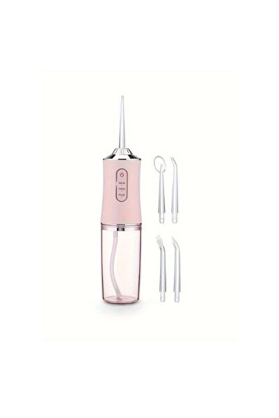 victiny Irigator oral pentru dus bucal, VICTINY ® Profesional, 4 accesorii si 3 moduri curatare, 220mL, Roz