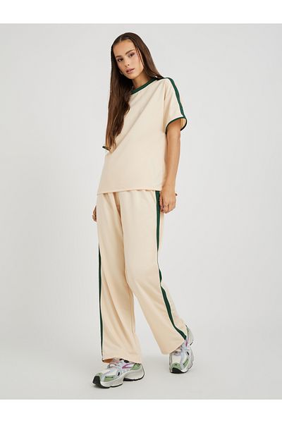 Styli Side Striped Short Sleeve T-Shirt and Pants Co-Ords
