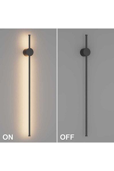 Jiju LED Wall Lamp 100cm Bar Minimalist Design Black Modern 34 W, 3 Types of Light