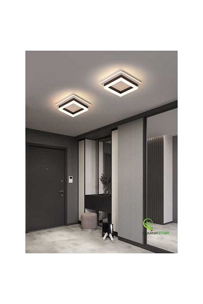 Jiju Ceiling Light Black 41 W Square LED Warm Light Neutral Cool Light
