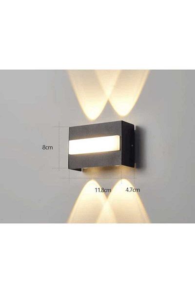 Jiju LED Wall Light Black IP65 Modern 8 W Warm Light