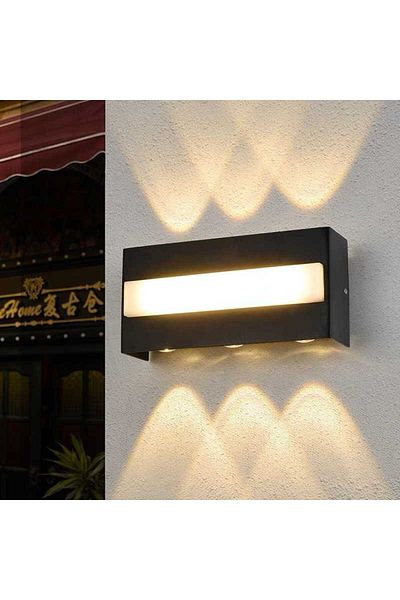 Jiju LED Wall Light Black IP65 Modern 12 W Warm Light