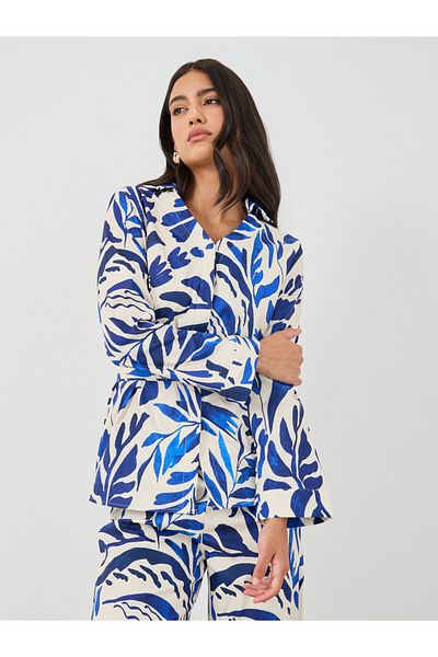 Styli Printed Belted Shirt and Pants Co-Ords