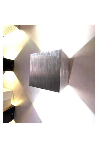Jiju Outdoor LED Wall Lamp Warm Light Silver