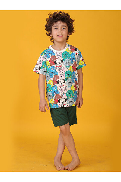 Anthrilo By Styli All-Over Dog Print Short Sleeve T-Shirt and Shorts Set