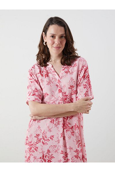 LC Waikiki Rochie florală cu guler înalt
