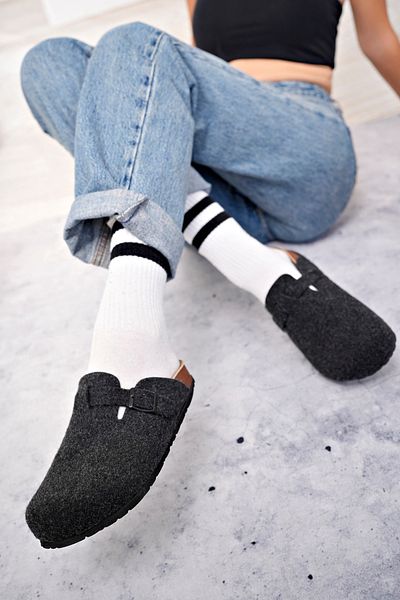 Polomia Comfort Women's Unisex Cork Sole Eva Comfort Fashion Winter Closed Front Felt Model Sabo Daily Casual Home Slippers