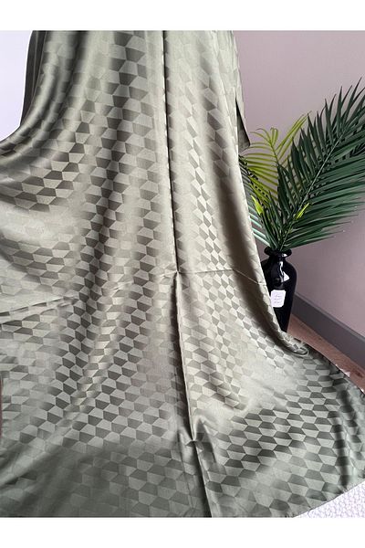 VaVscarfs Koza Pattern Cotton Jacquard Shawl Khaki