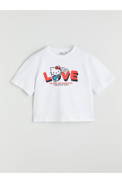 LC Waikiki Κοριτσίστικο μπλουζάκι με στάμπα Hello Kitty Crew Neck